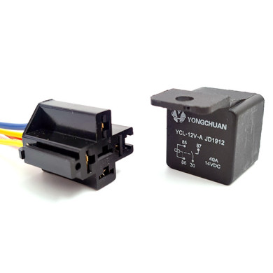 Relämodul 12V 40A 4-polig med sockel
