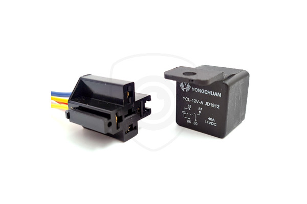 Relämodul 12V 40A 4-polig med sockel