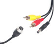 Y-adapter från 4-polig hane / 2x Cinch hane + strömförsörjning hane