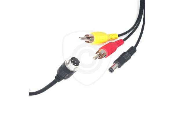Y-adapter från 4-polig hane / 2x Cinch hane + strömförsörjning hane