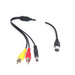 Y-adapter från 4-polig hane / 2x Cinch hane + strömförsörjning hane