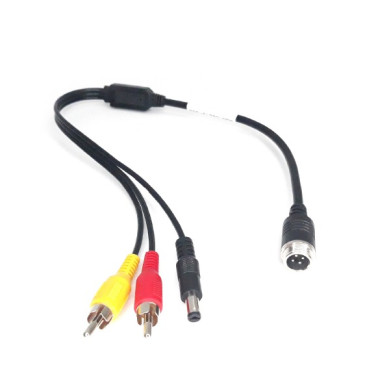 Y-adapter från 4-polig hane / 2x Cinch hane + strömförsörjning hane
