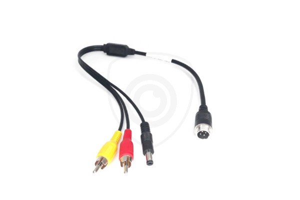 Y-adapter från 4-polig hane / 2x Cinch hane + strömförsörjning hane
