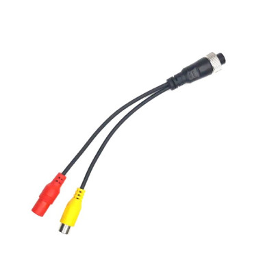 Y-adapter 4-polig hona / 1x Cinch hona + strömförsörjning hona
