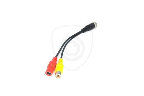 Y-adapter 4-polig hona / 1x Cinch hona + strömförsörjning hona