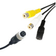 Y-adapter 4-pin hona / 2x RCA hona + strömförsörjning hona
