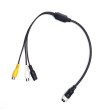 Y-adapter 4-pin hona / 2x RCA hona + strömförsörjning hona
