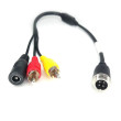 Y-adapter 4-pin hane / 2x RCA hane + DC-strömförsörjning hona