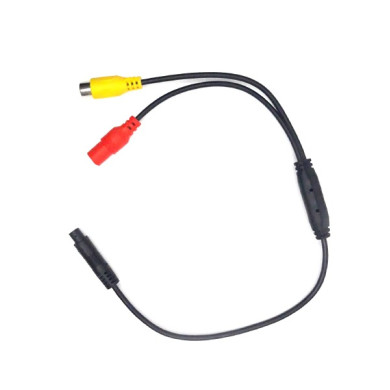 Y-adapter från fyrpolig Mini hane till 1x Cinch hona + strömförsörjning hona