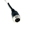 Y-adapter fyrpolig hane / 2x Cinch hona + strömförsörjning hona
