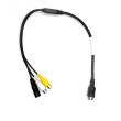 Y-adapter fyrpolig hane / 2x Cinch hona + strömförsörjning hona
