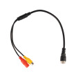 Y-adapter fyrpolig hane / 2x Cinch hona + strömförsörjning hona