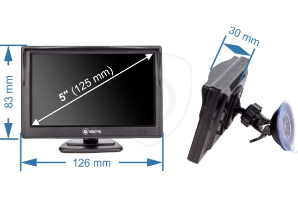 5″ fristående monitor för bilen