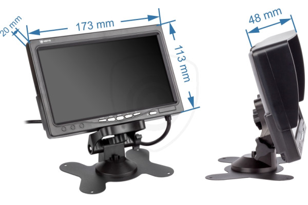 7″ fristående monitor i bilen för Backkameror