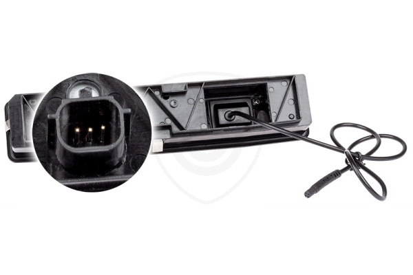 Backkamera i bagageluckshandtaget för Ford Focus Mk3, Mk4 och Fiesta Mk8