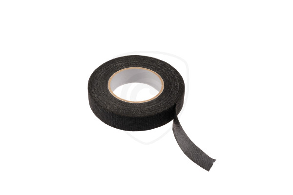 Svart textiltejp för elinstallation och kabeldragning – 15 mm × 10 m