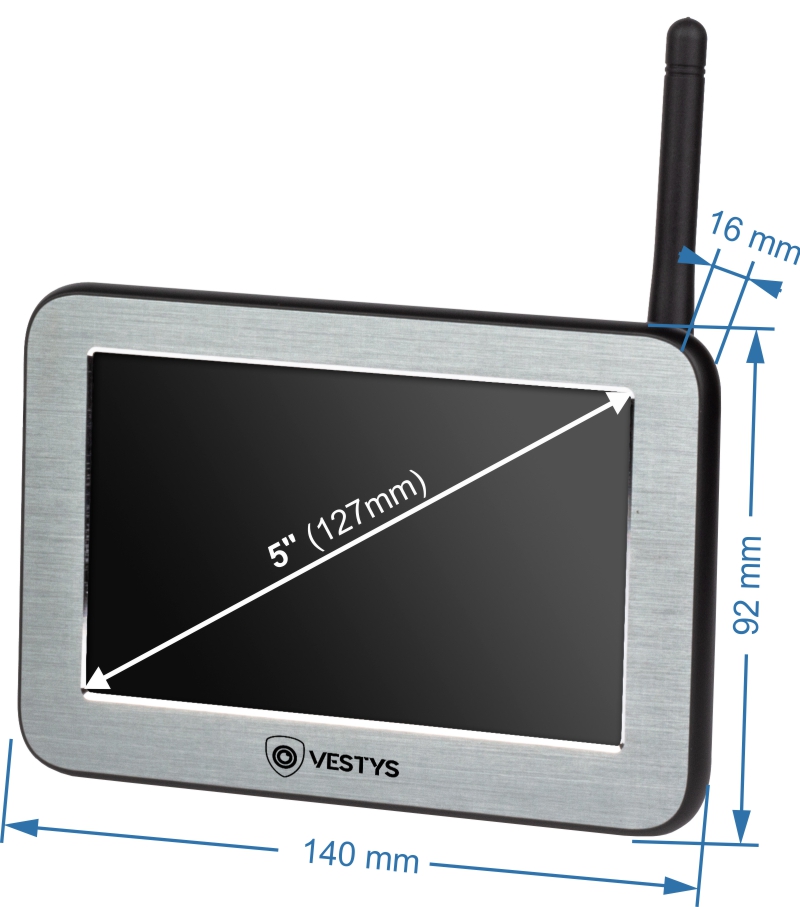 trådlöst wifi-solar-set backkamera ahd mått 5-tums-set