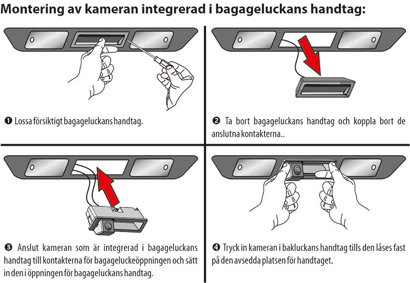 installation av parkeringskamera i bagageluckans handtag installation av parkeringskamera i bagageluckans handtag